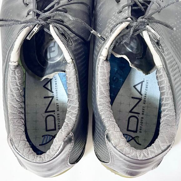Footjoy FJ DNA Helix Spiked Golf Shoes Mens 9 Black Leather 53455 Used - Picture 7 of 8